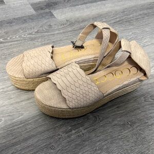 Ccocci Everlyn blush pink snake print espadrille sandals